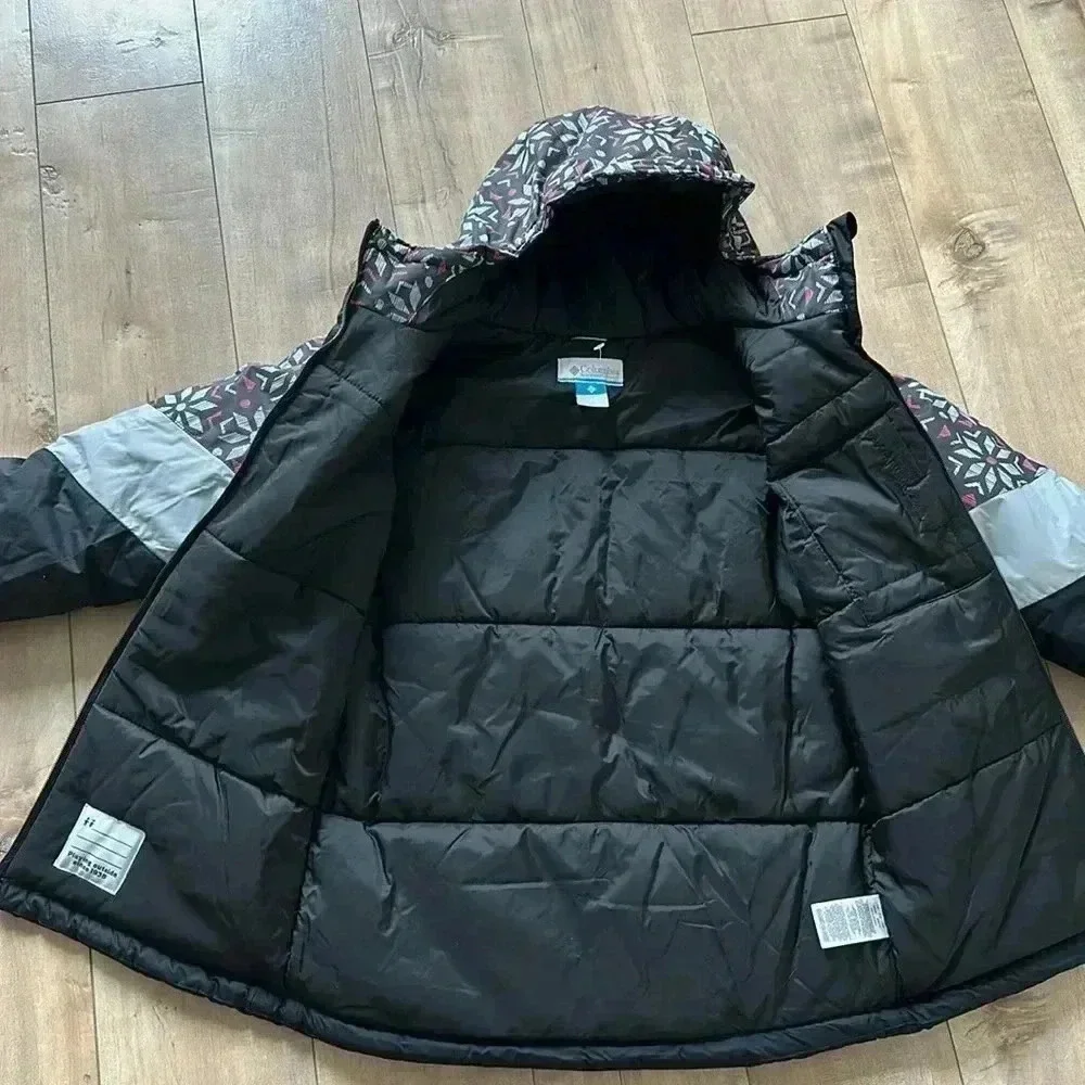 NWT Columbia Kids Youth Horizon Ride Jacket Black/Black Paperflakes Youth Sz L